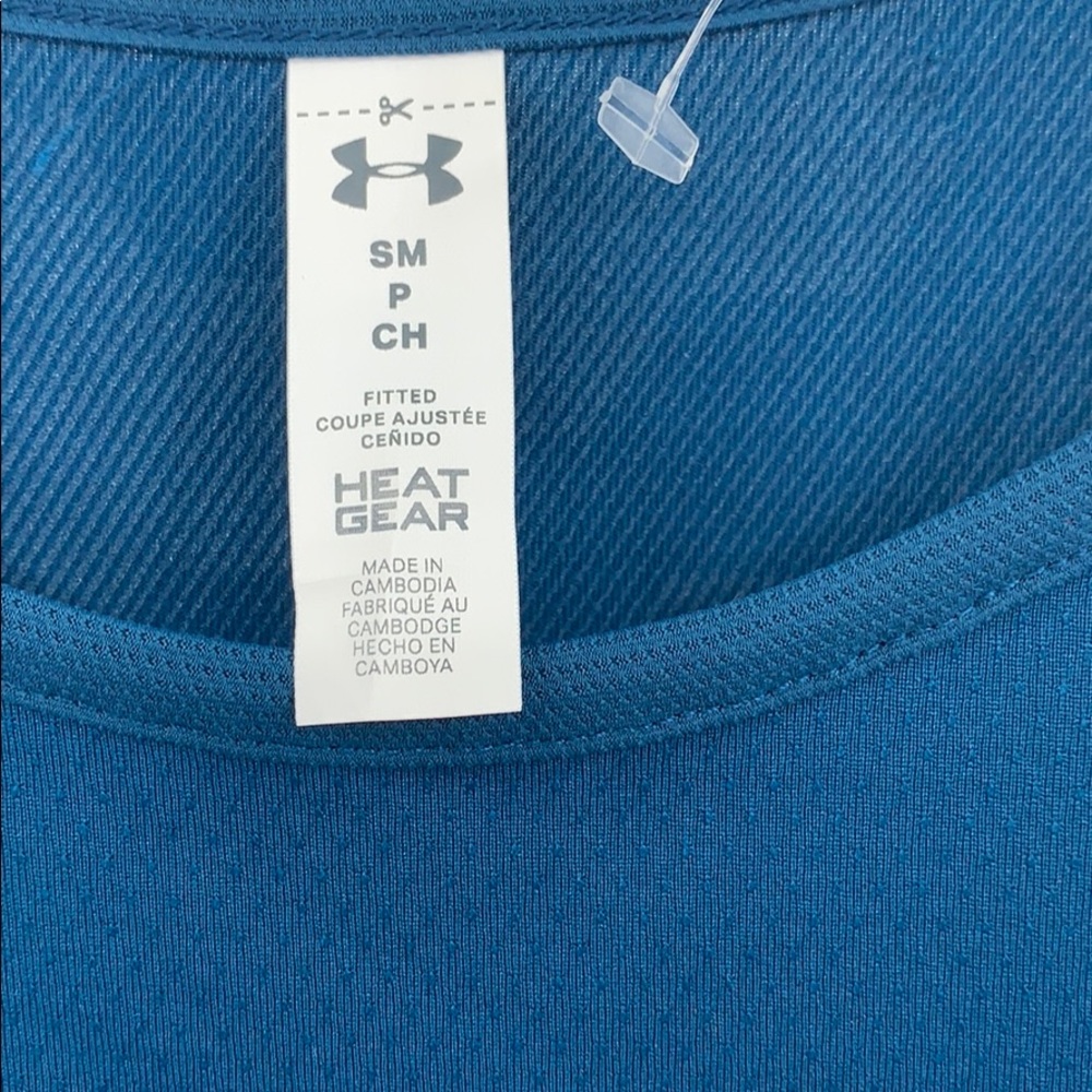 Under Armor Coolswitch Fitted Blue Athletic Tank - image 3